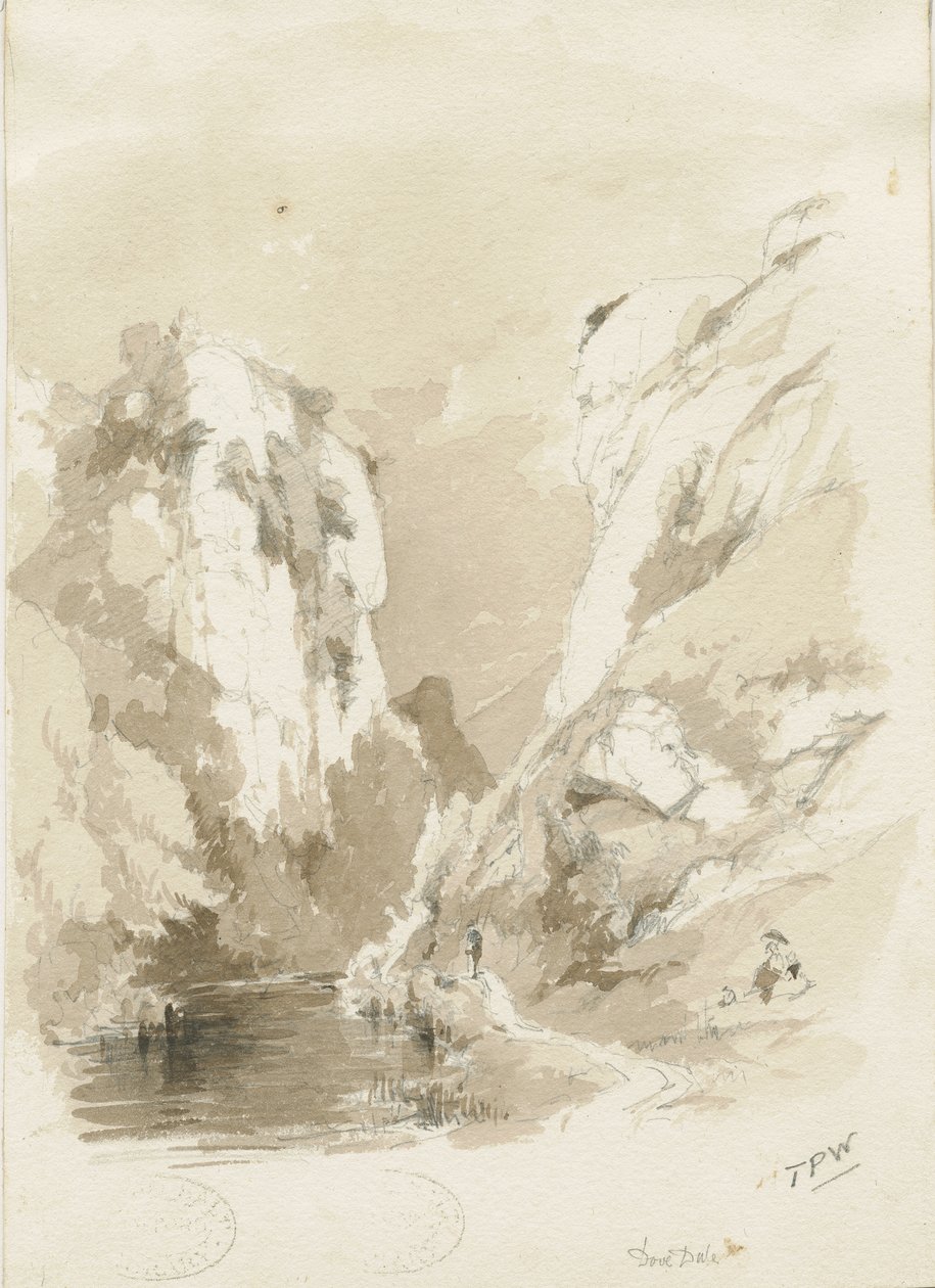 Dovedale - landschap door Thomas Peploe Wood