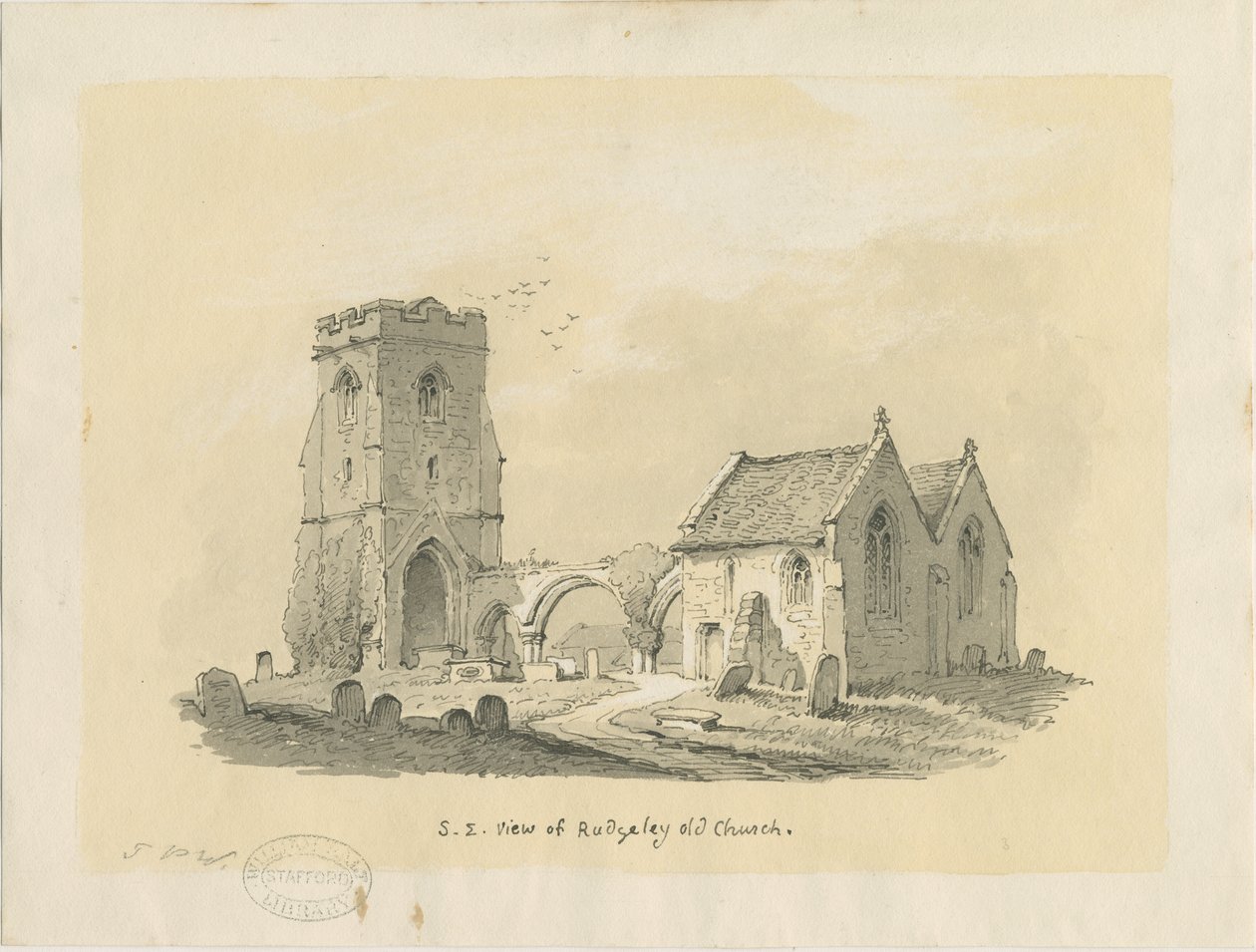 Rugeley Kerk (Oud) door Thomas Peploe Wood