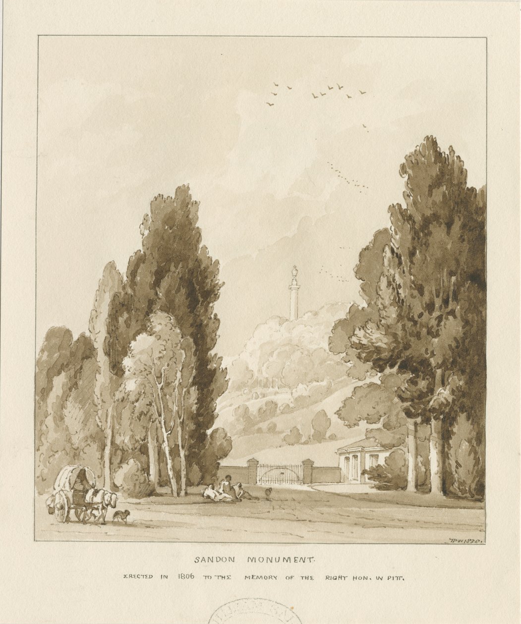 Sandon - Monument voor William Pitt door Thomas Peploe Wood