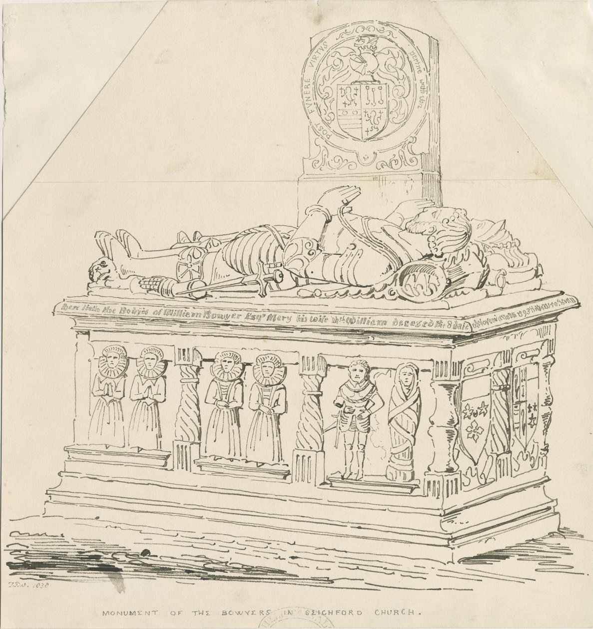 Seighford Kerk - Graf van William en Mercy Bowyer door Thomas Peploe Wood