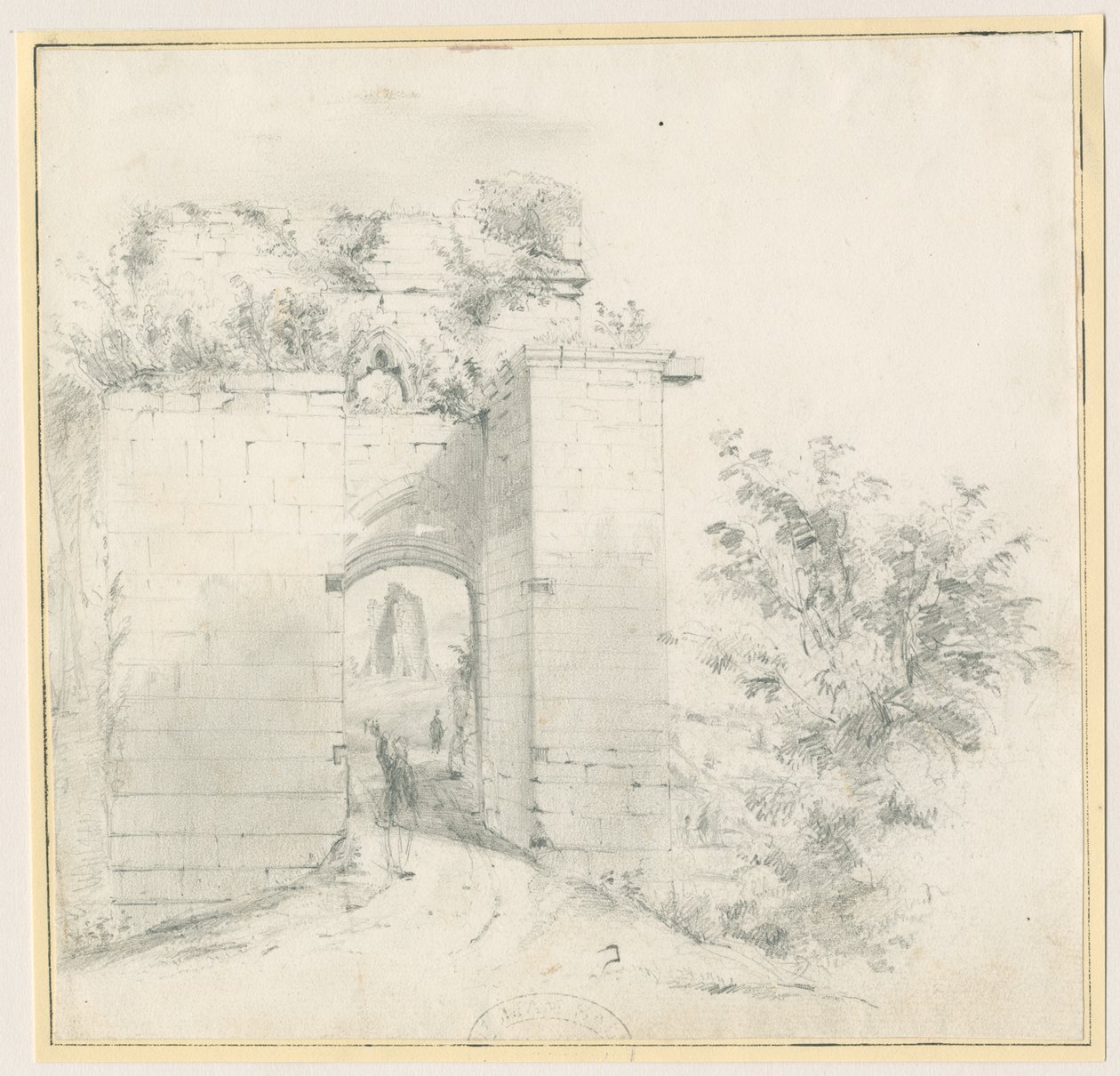 Tutbury Kasteel - Ingangspoort door Thomas Peploe Wood