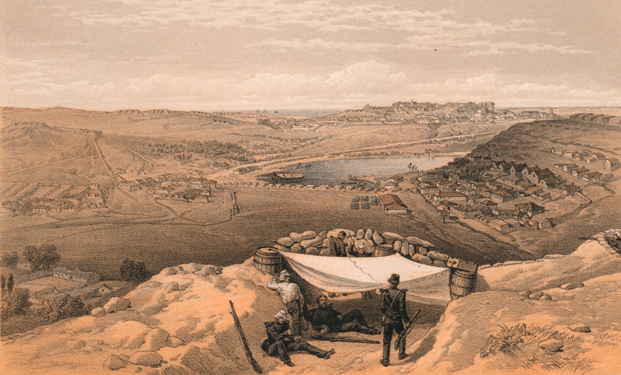 De Stadsbatterijen of Binnenste Verdedigingswerken van Sebastopol, 1856 door Thomas Picken