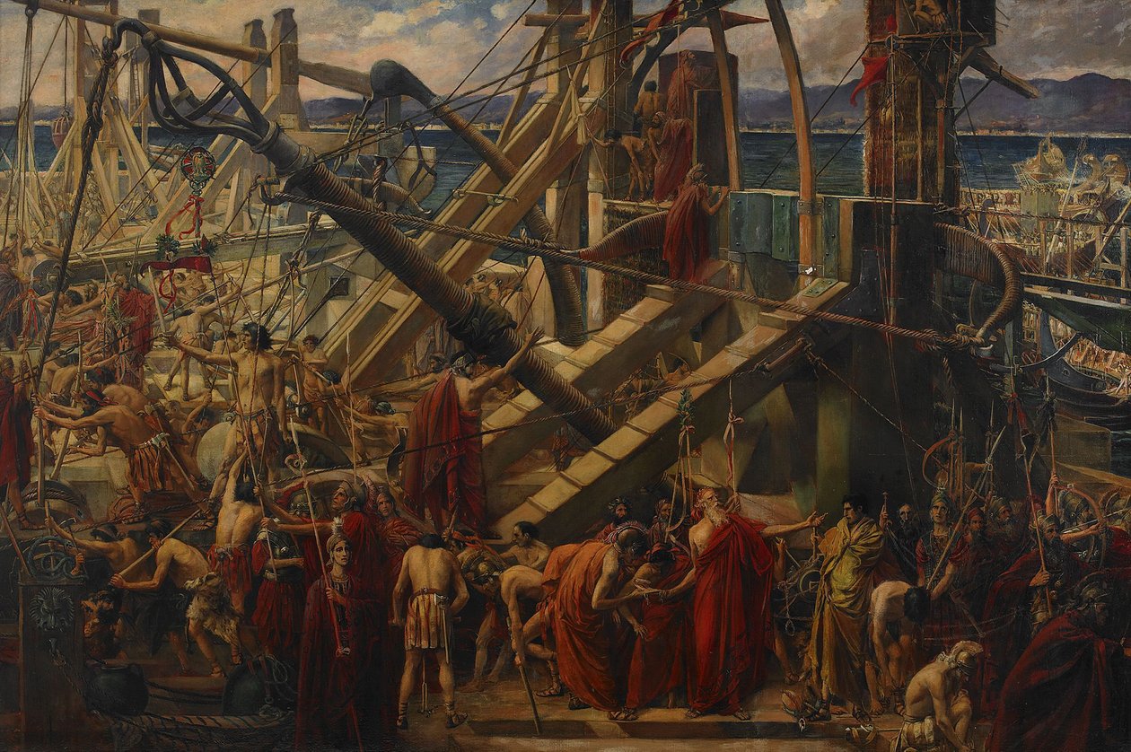 Het beleg van Syracuse, 1895 door Thomas Ralph Spence