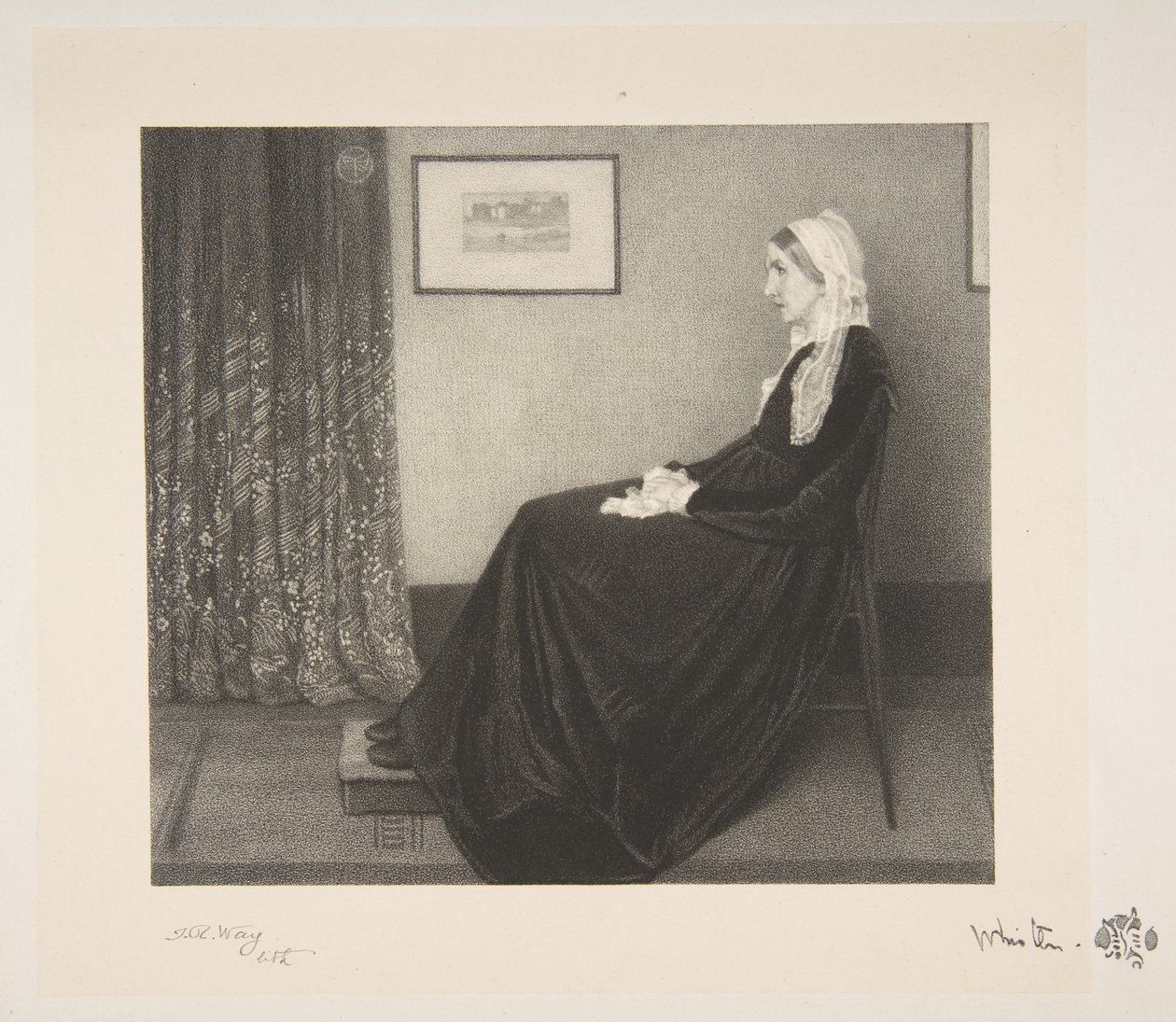 Arrangement in grijs en zwart: Portret van de moeder van de kunstenaar door Thomas Robert Way