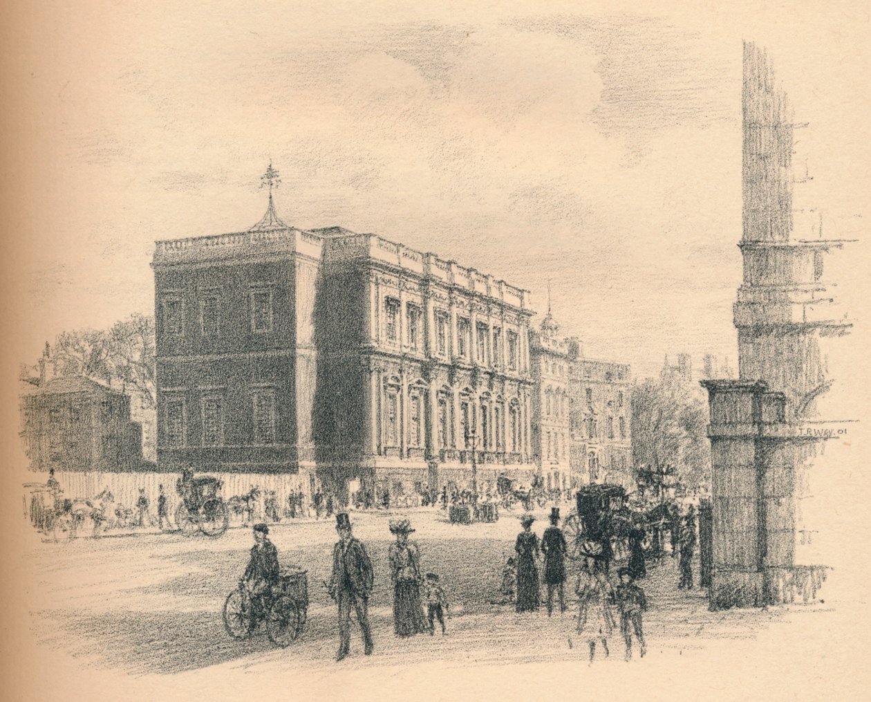 Exterieur van de Banketzaal, Whitehall Palace, 1902 door Thomas Robert Way