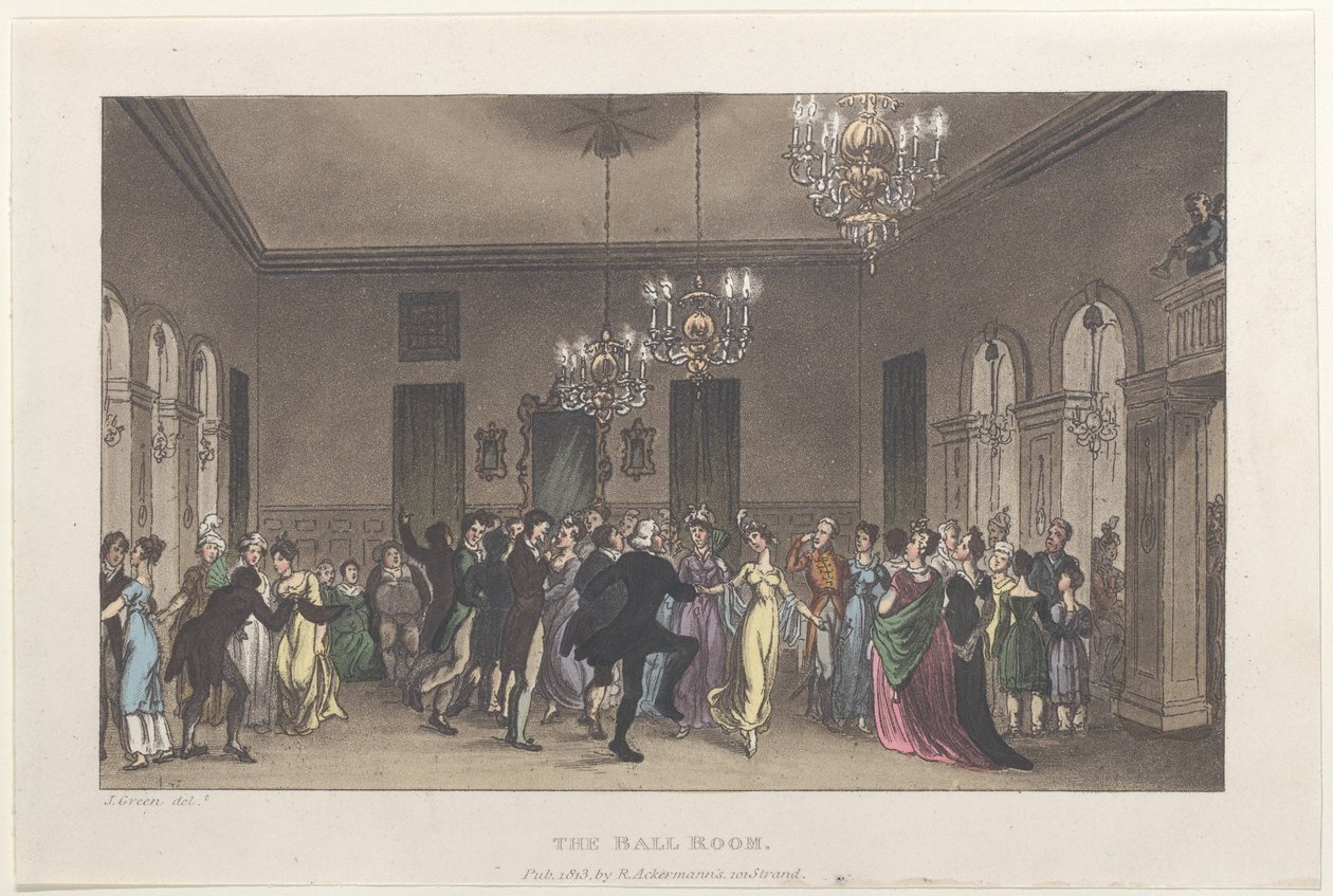 De Balzaal, uit Poetical Sketches of Scarborough, 1813 door Thomas Rowlandson, Joseph Constantine Stadler, J. Bluck