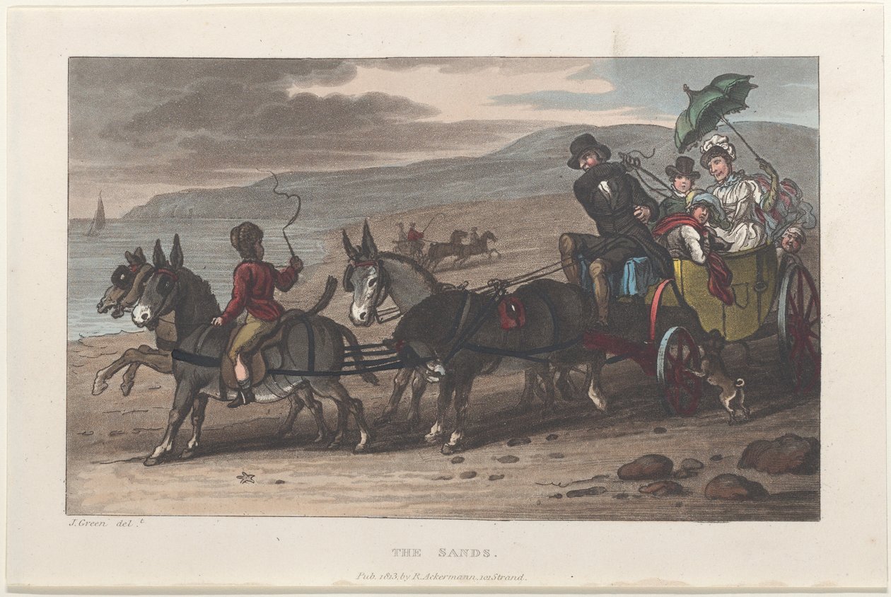 De zandstranden, uit Poetische schetsen van Scarborough, 1813 door Thomas Rowlandson, Joseph Constantine Stadler, J. Bluck