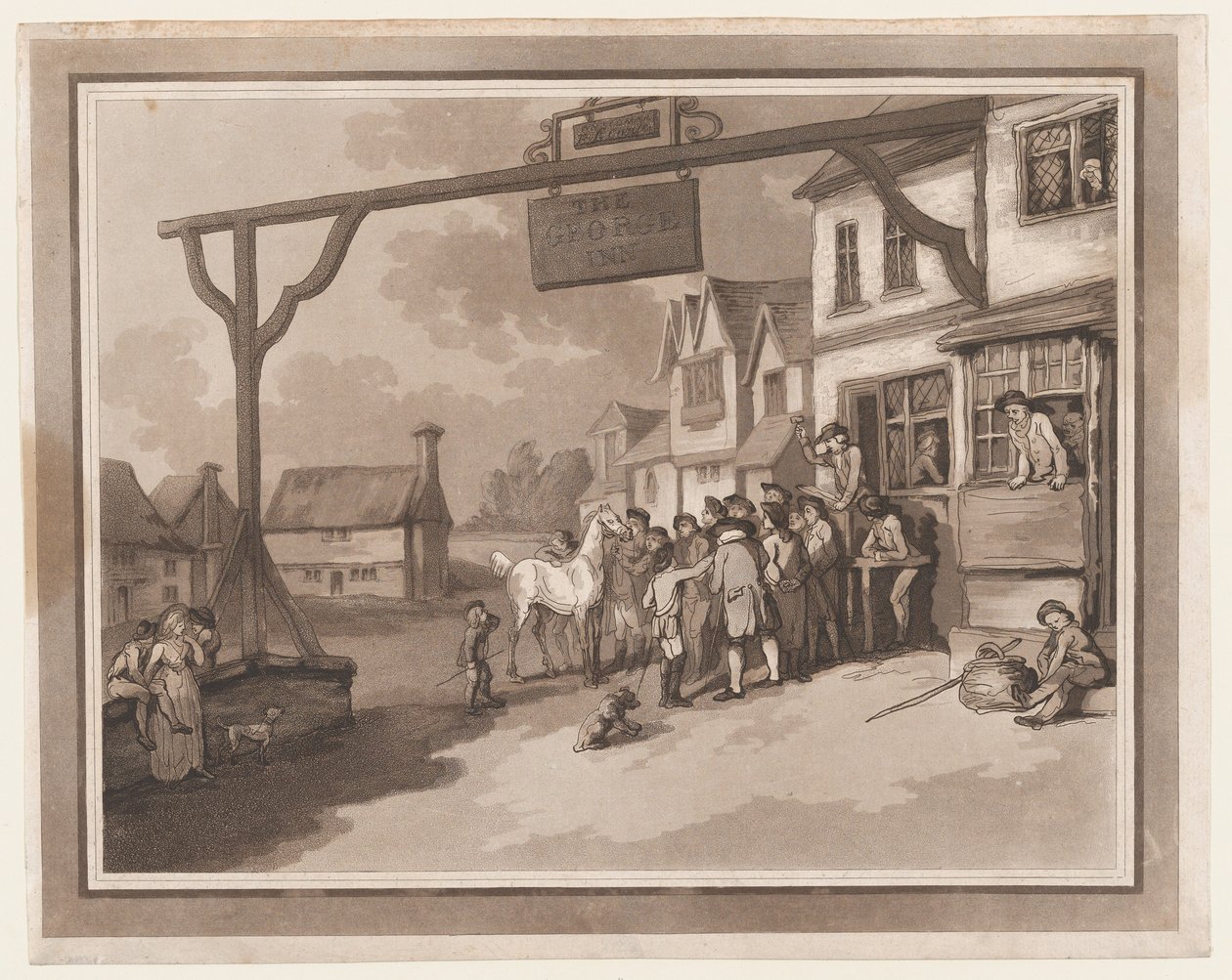 Crawley Een Excursie naar Brighthelmstone, 1 juni 1790 door Thomas Rowlandson, Samuel Alken