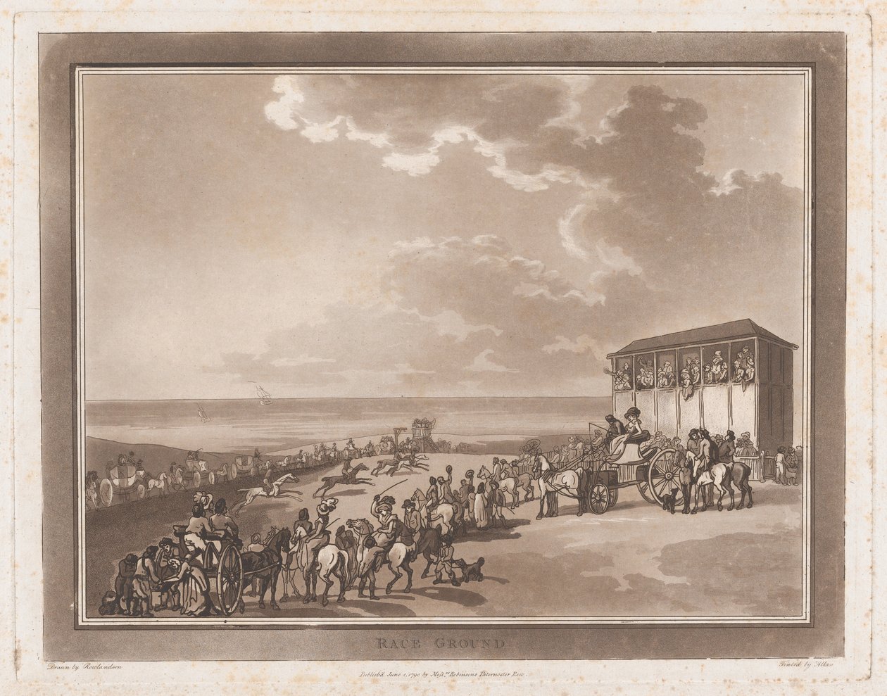 Racebaan Een excursie naar Brighthelmstone door Thomas Rowlandson, Samuel Alken