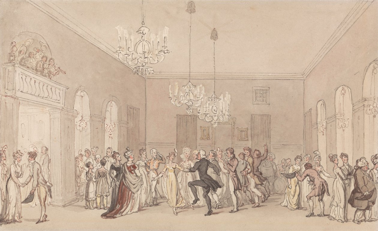 Een bal in Scarborough door Thomas Rowlandson