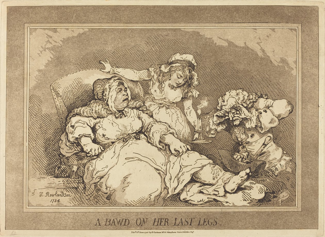 Een koppelaarster op haar laatste benen door Thomas Rowlandson