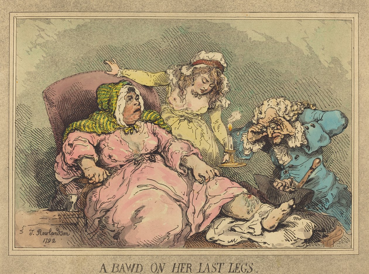 Een koppelaarster op haar laatste benen, 1792 door Thomas Rowlandson