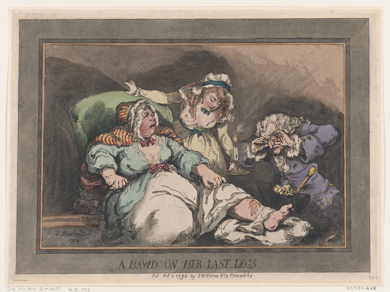 Een Koppelaarster op haar Laatste Benen, 1 oktober 1792 door Thomas Rowlandson