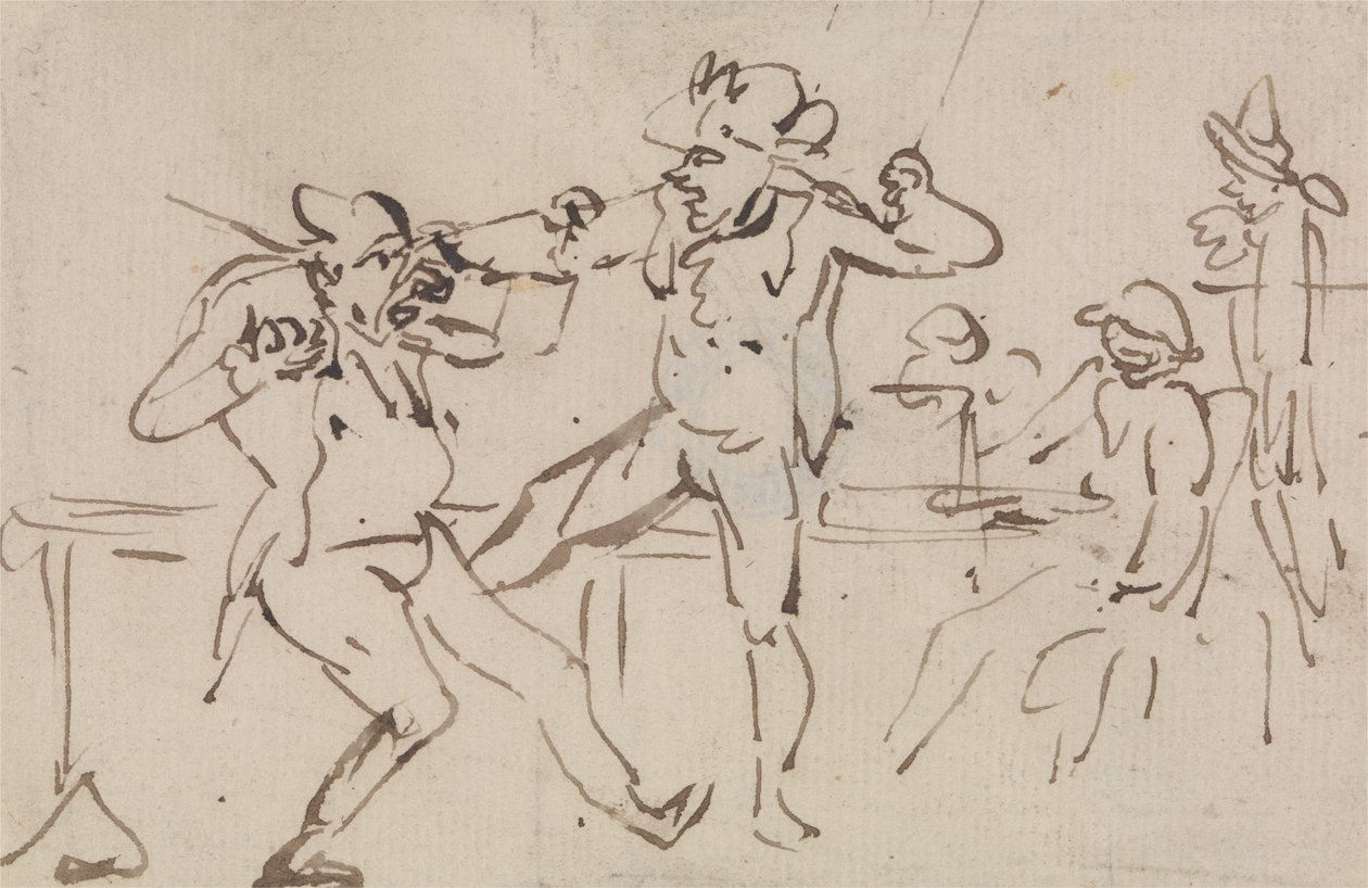 Een ‘Black Leg’ betrapt op het doorspelen van kaarten (een onderzoek) door Thomas Rowlandson