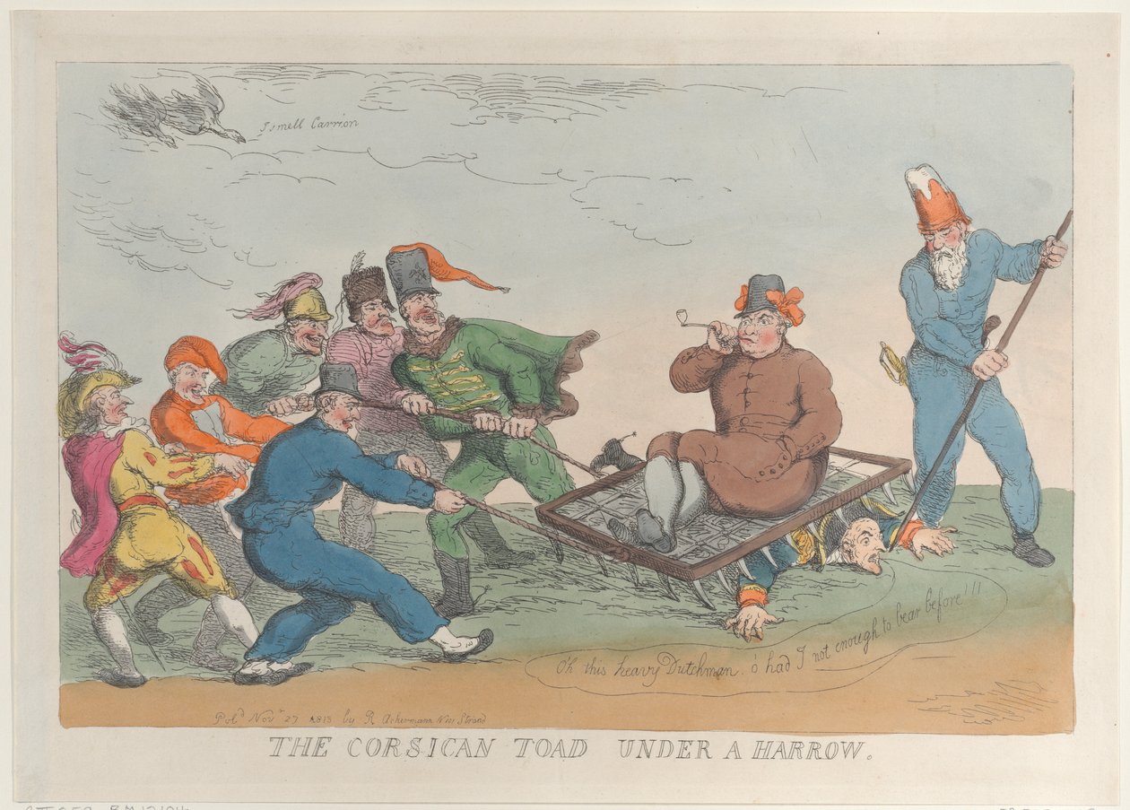 Een Corsicaanse pad onder een eg door Thomas Rowlandson