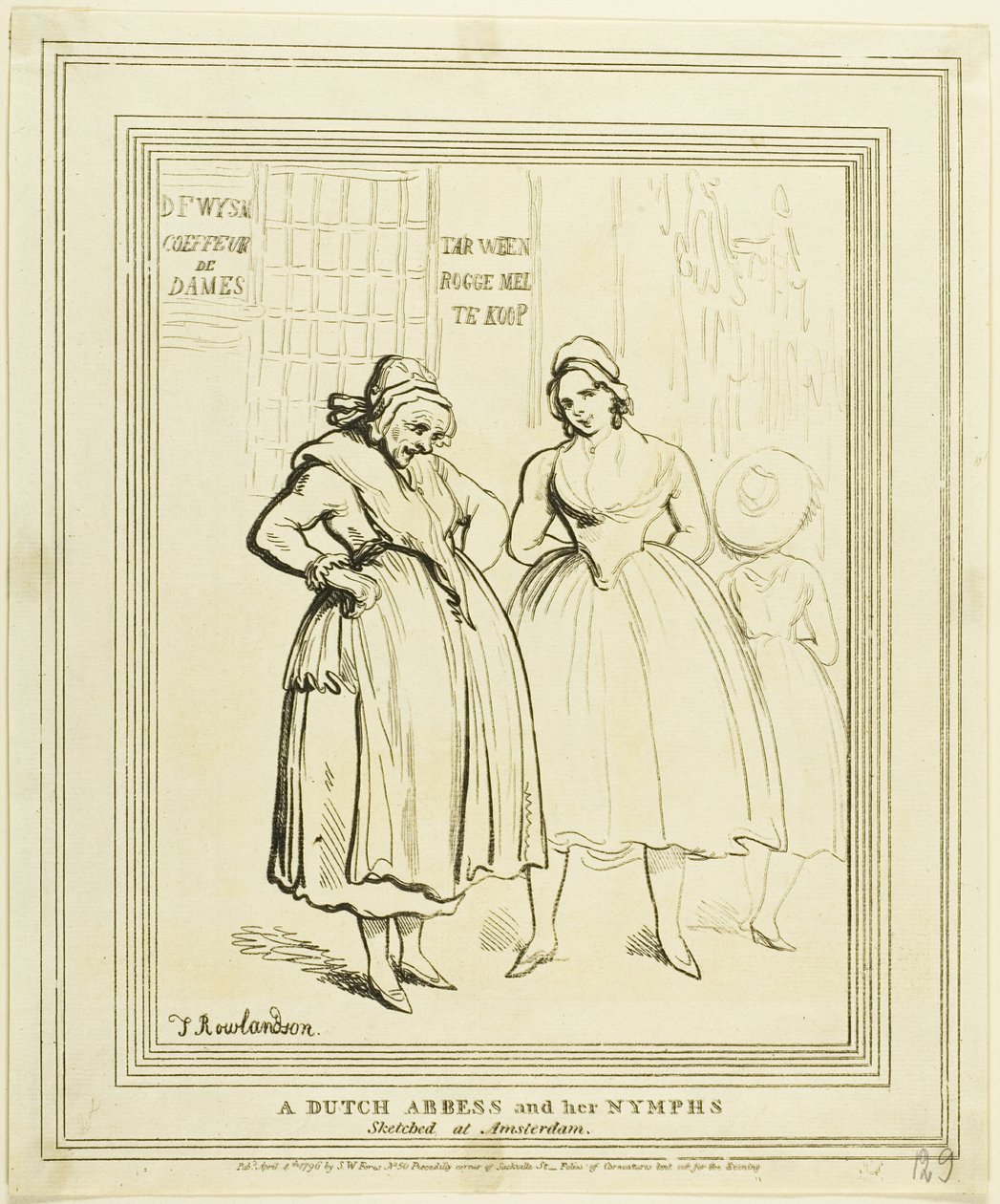 Een Nederlandse Abdis en Haar Nimfen Geschetst in Amsterdam door Thomas Rowlandson