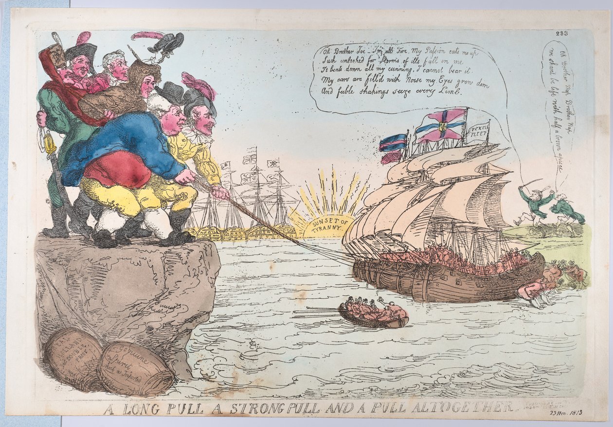 Een Lange Trek Een Sterke Trek en een Trek Samen, 25 november 1813 door Thomas Rowlandson