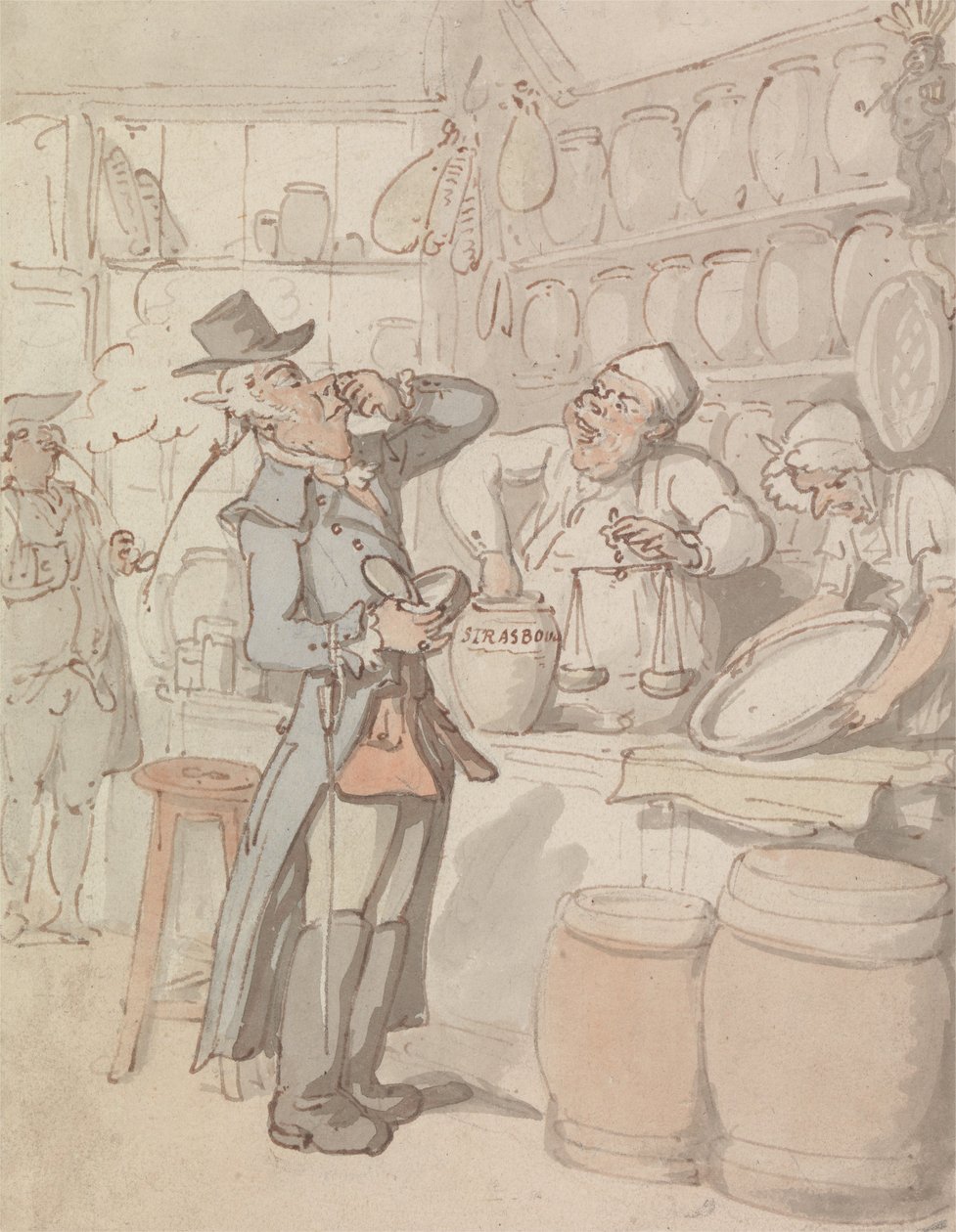 Een man die snuiftabak koopt door Thomas Rowlandson