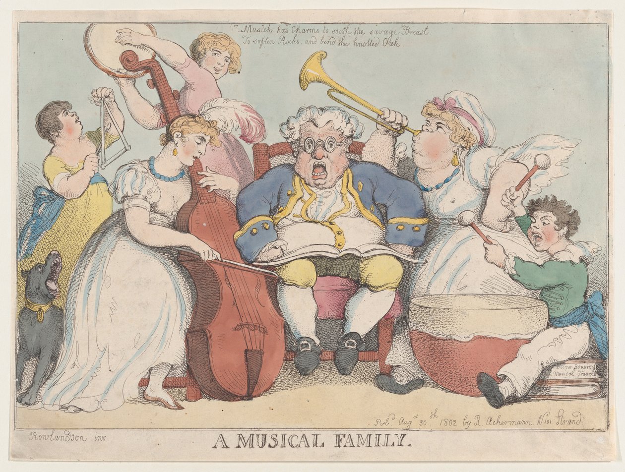 Een muzikale familie door Thomas Rowlandson