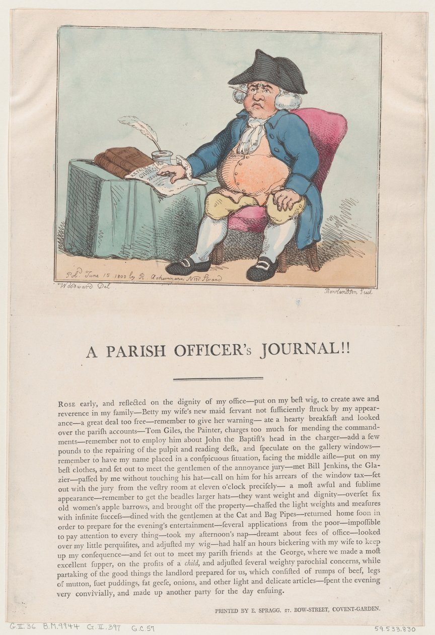 Een Dagboek van een Parochieambtenaar!!, 15 juni 1802 door Thomas Rowlandson