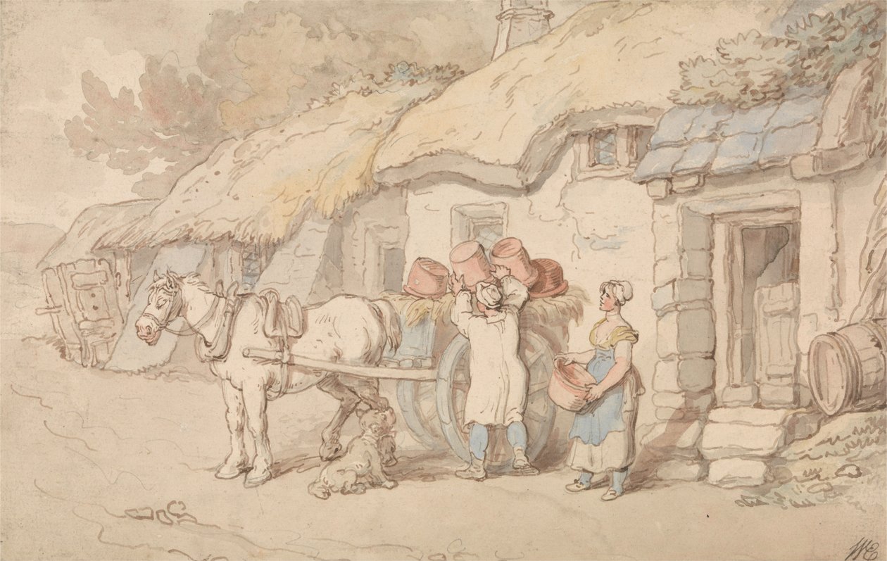 Een pottenbakker die op pad gaat door Thomas Rowlandson