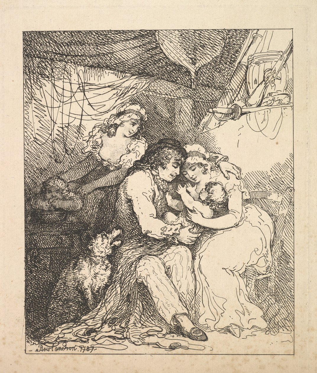 De familie van een zeeman door Thomas Rowlandson
