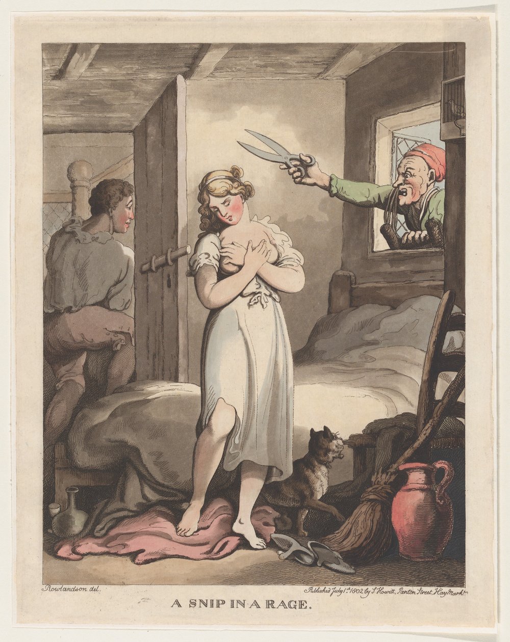Een woedende kleermaker door Thomas Rowlandson
