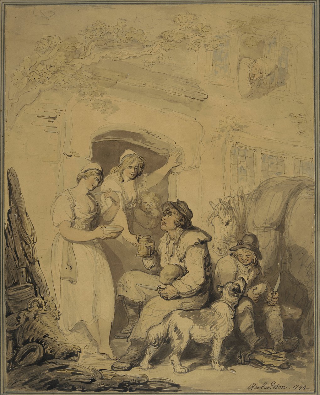 Een tussenstop bij de herberg door Thomas Rowlandson