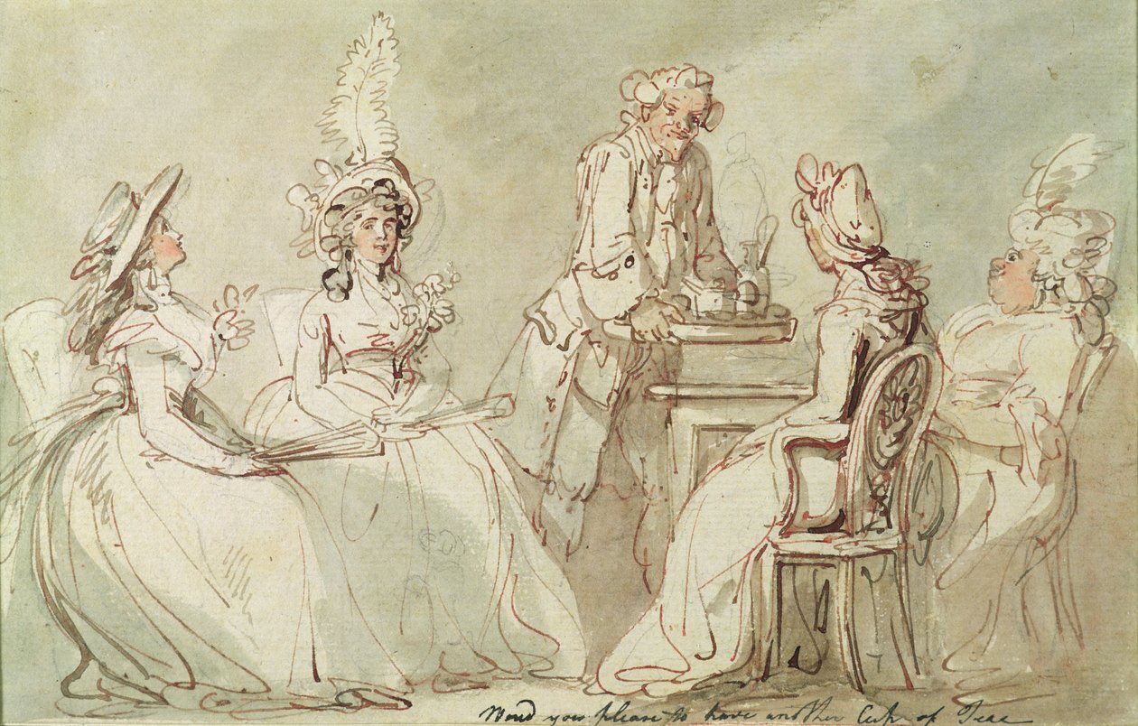 Een Theekransje door Thomas Rowlandson