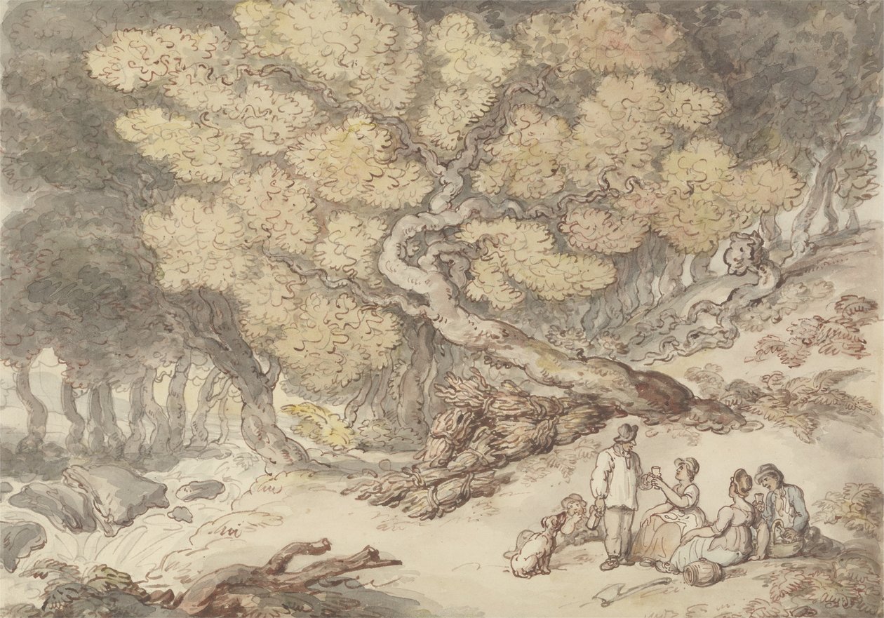Een picknick van een houthakker door Thomas Rowlandson