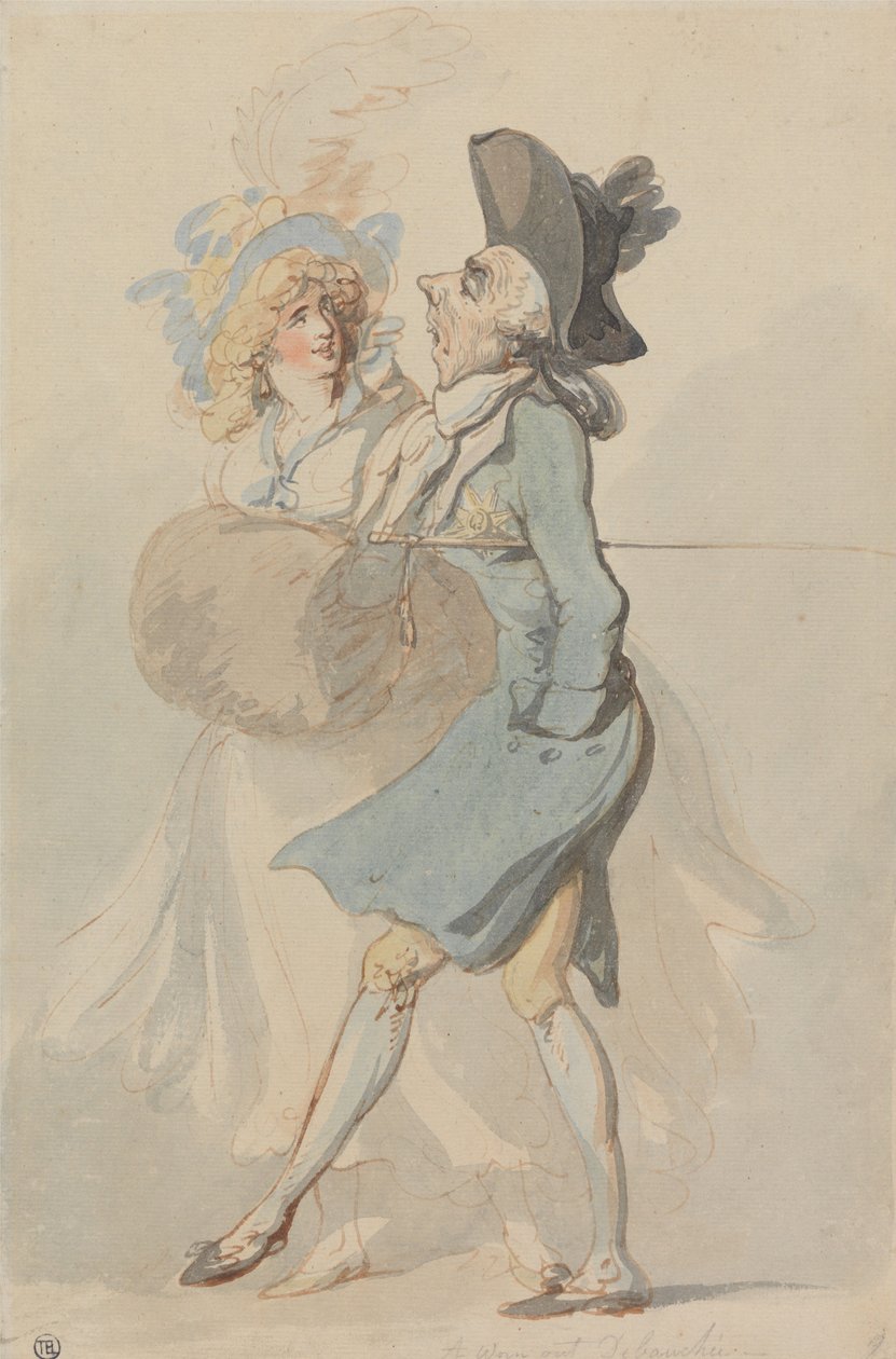 Een uitgebluste losbandige vrouw door Thomas Rowlandson