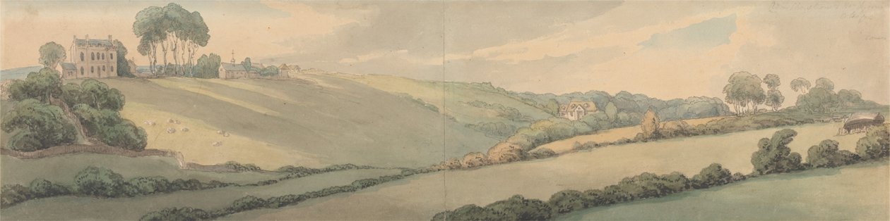 De huisjes van admiraal Christian en de heer Lyson, Cowes door Thomas Rowlandson