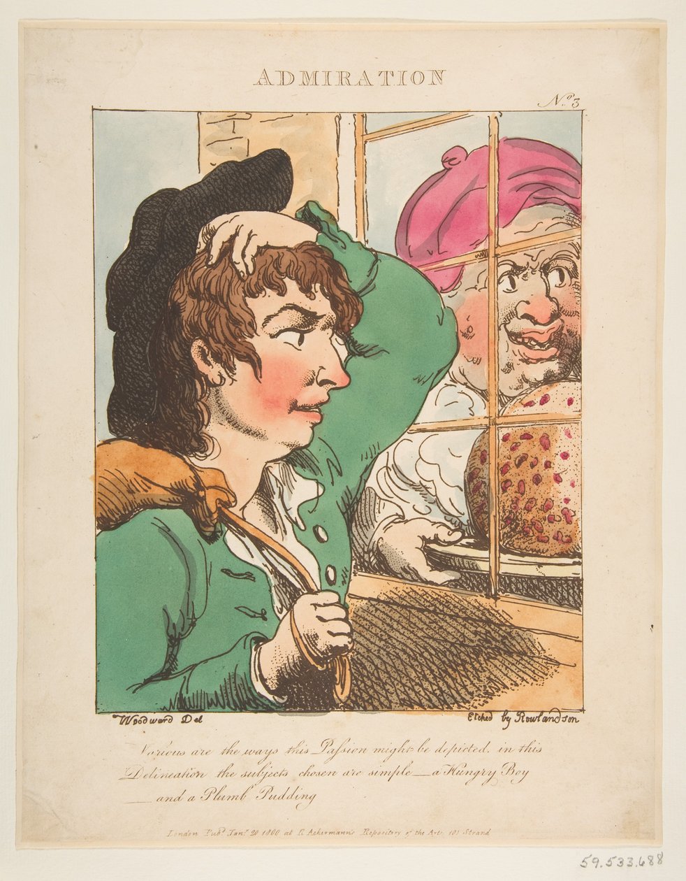 Admiration Le Brun Travested, of Karikaturen van de Passies door Thomas Rowlandson
