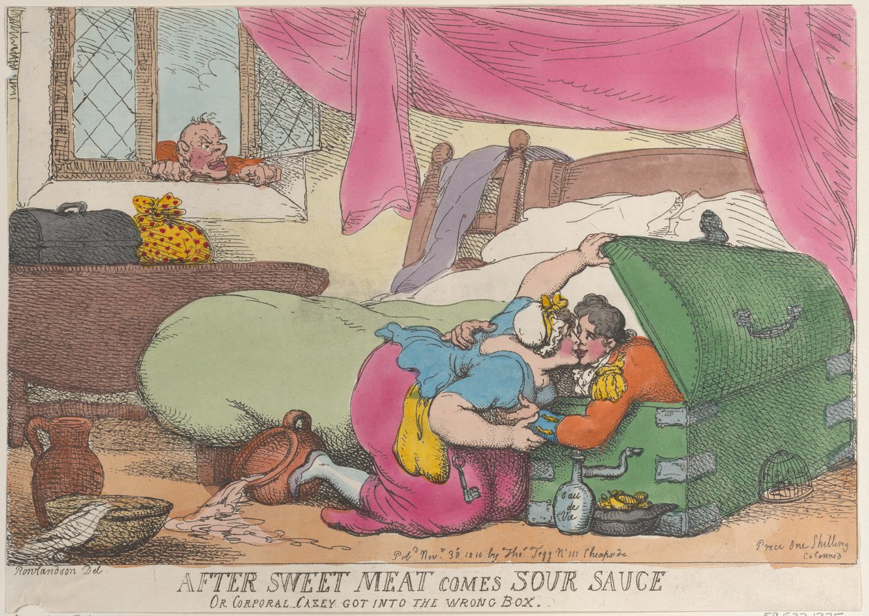 Na zoet vlees komt zure saus, of korporaal Casey kwam in de verkeerde doos door Thomas Rowlandson