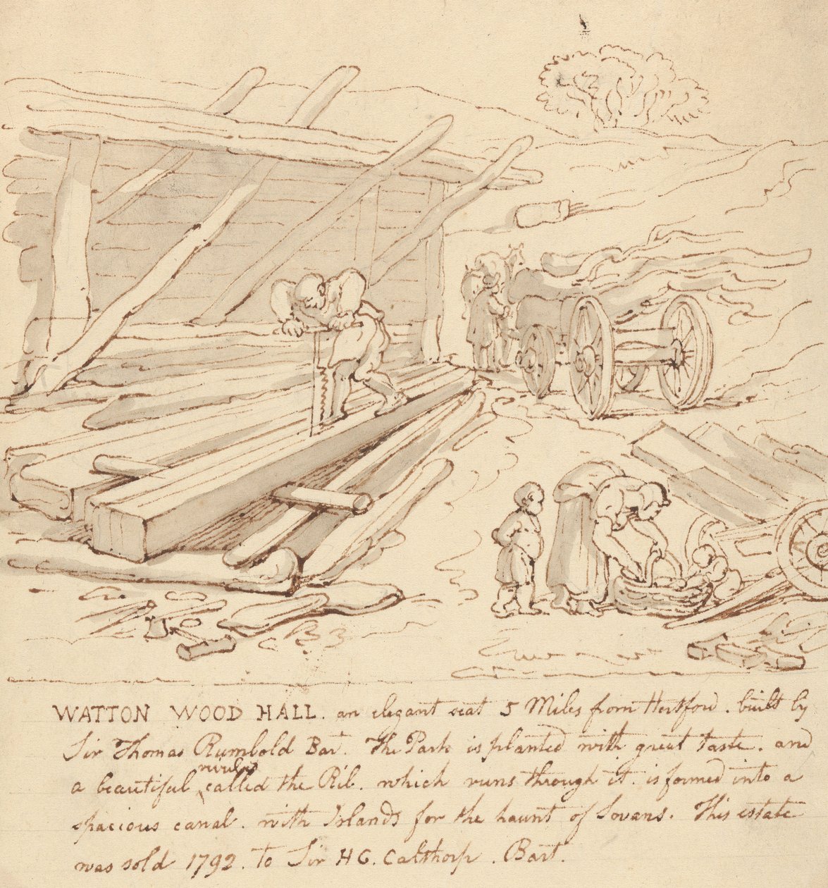 Albumtekening door Thomas Rowlandson