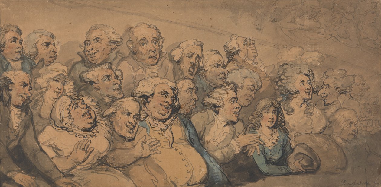 Een voorstelling in het Drury Lane Theatre door Thomas Rowlandson