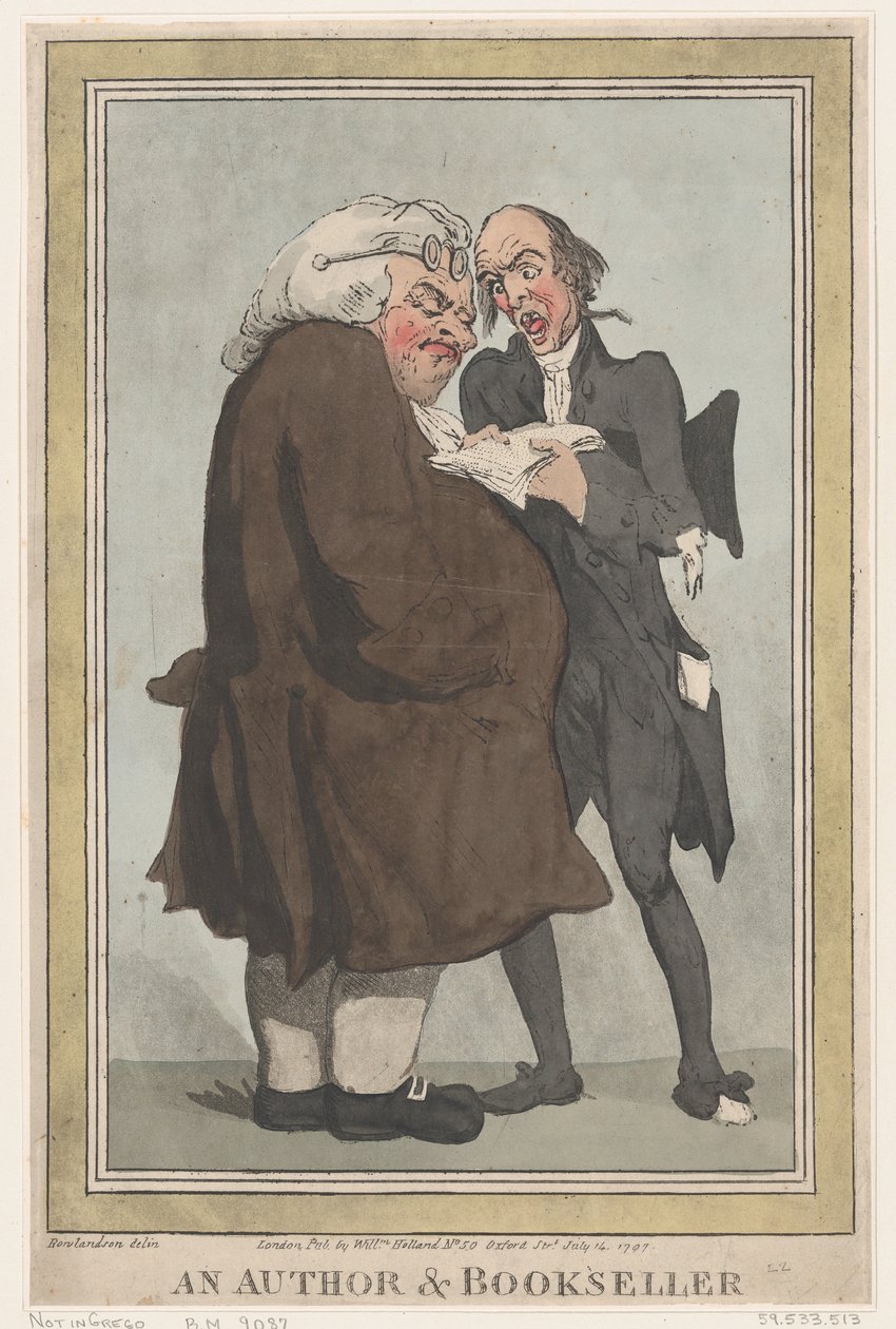 Een Auteur & Boekverkoper door Thomas Rowlandson