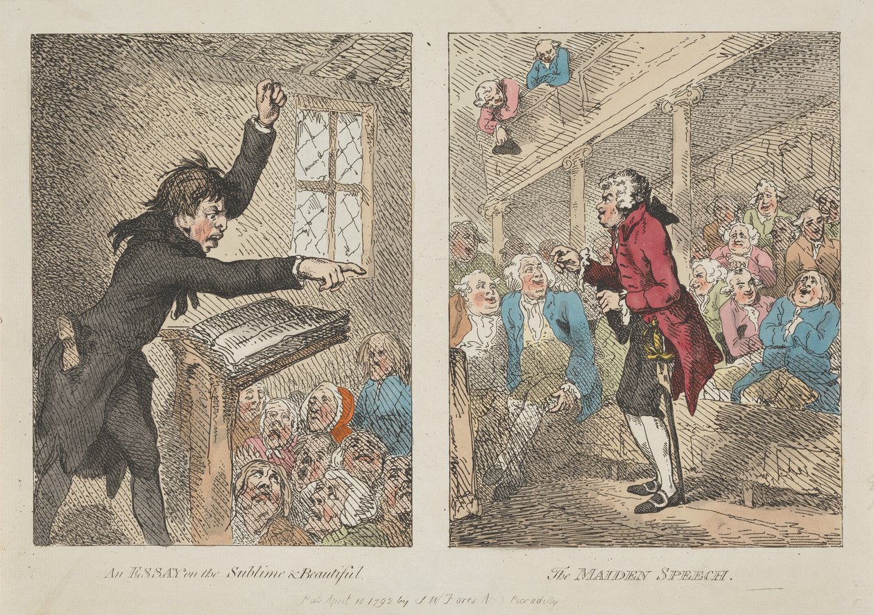 Een verhandeling over het sublieme en het schone, De eerste toespraak door Thomas Rowlandson