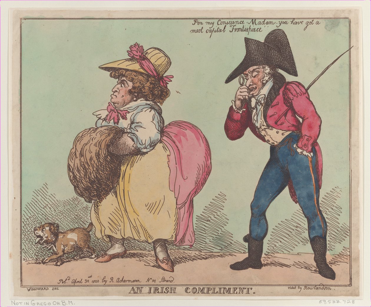 Een Iers Compliment, 30 april 1800 door Thomas Rowlandson