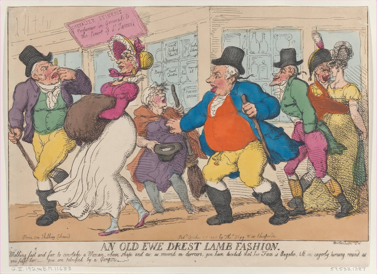 Een Oude Ooi Gekleed als Lam, 25 oktober 1810 door Thomas Rowlandson