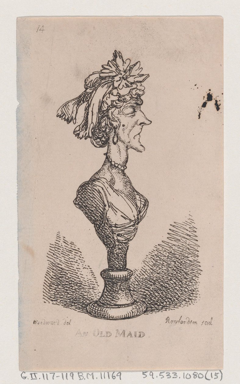 Een Oude Vrijster door Thomas Rowlandson