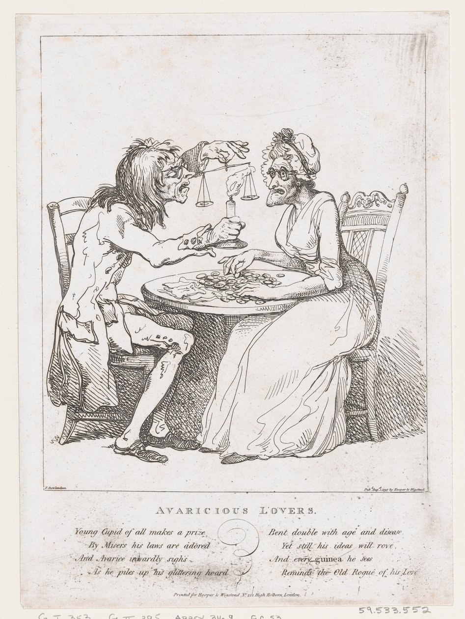 Gierige geliefden, 1 augustus 1797 door Thomas Rowlandson