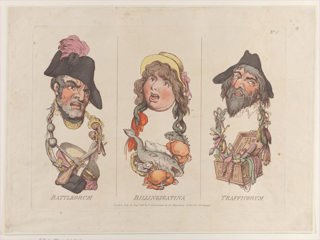 Battleorum, Billingsgatina, Trafficorum, 15 augustus 1800 door Thomas Rowlandson