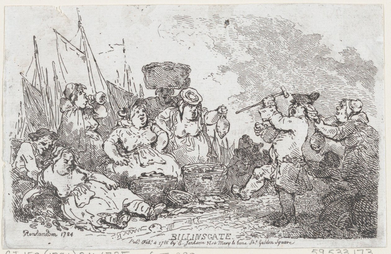 Billingsgate, 4 februari 1786 door Thomas Rowlandson