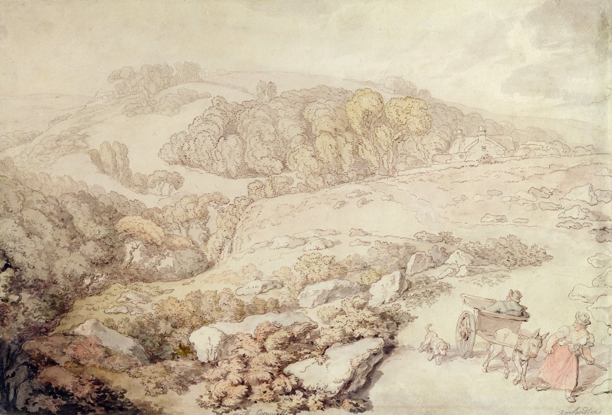 Bodmin Moor, Noord-Cornwall, c.1825 door Thomas Rowlandson