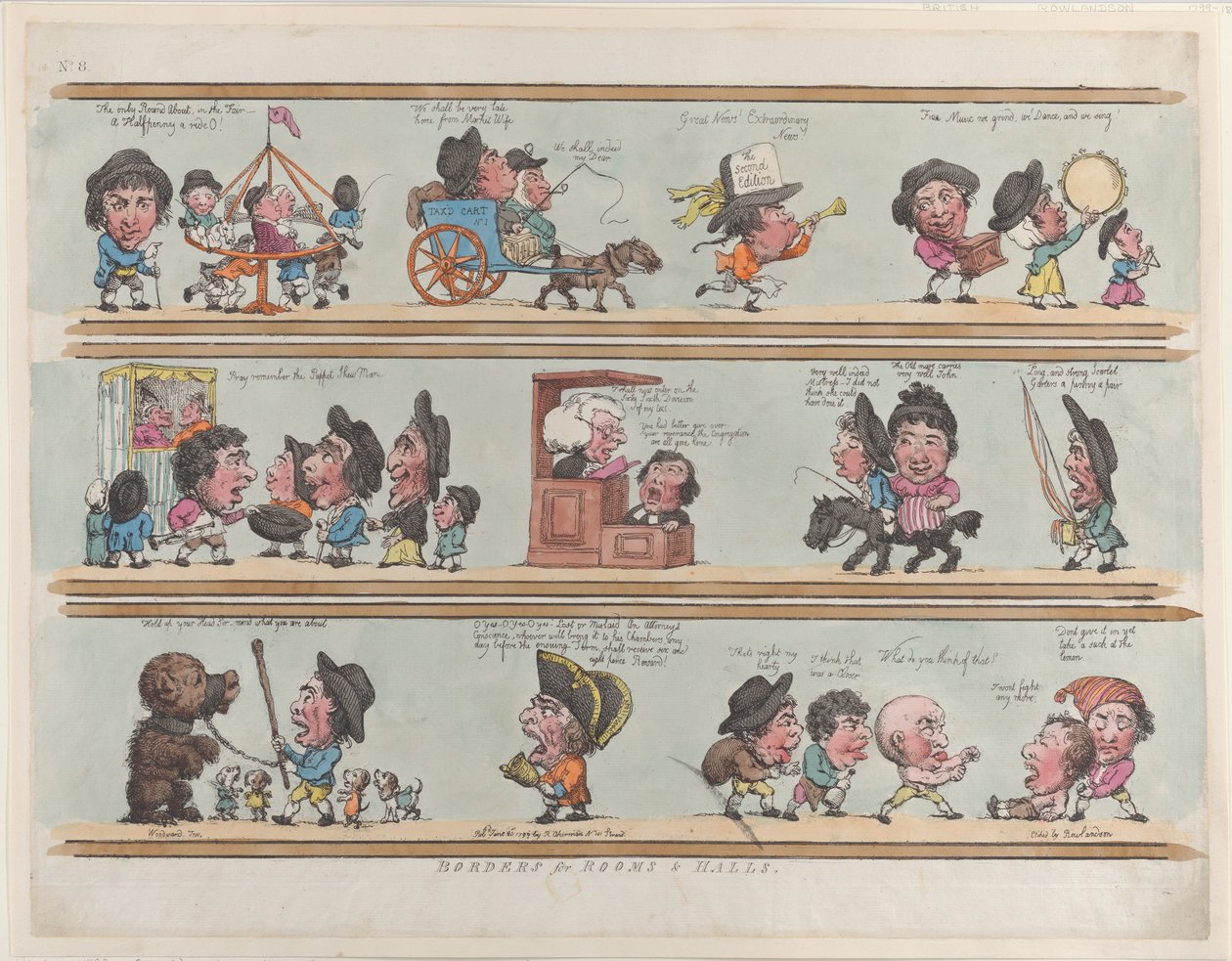 Randen voor kamers en hallen, plaat 8 door Thomas Rowlandson