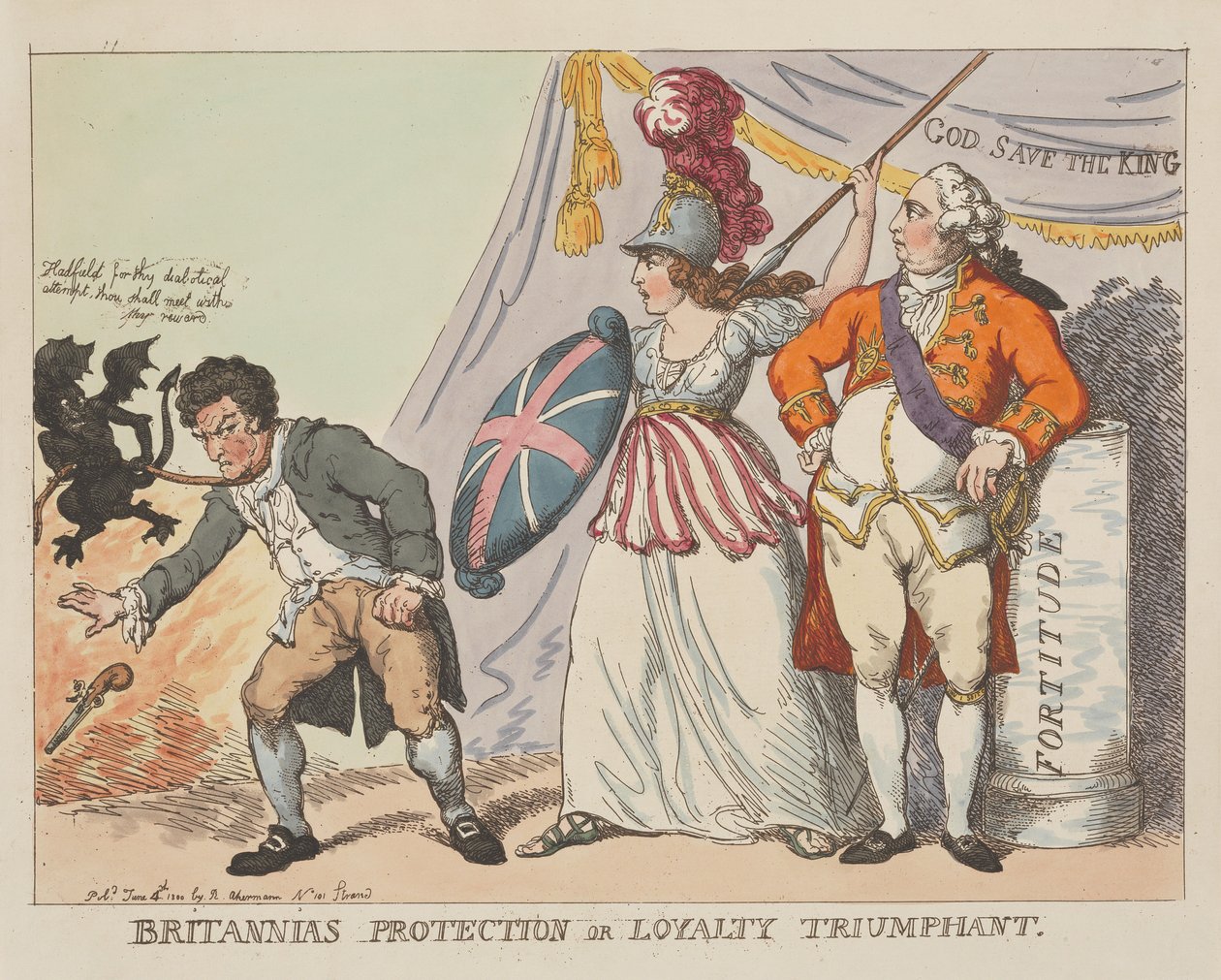 De bescherming van Brittannië, of: De triomf van de trouw door Thomas Rowlandson