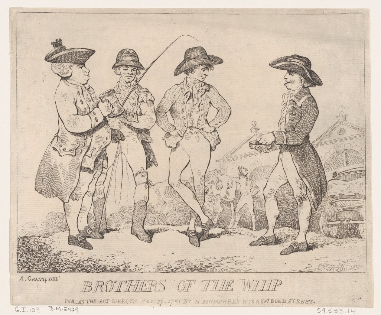 Broeders van de Zweep, 27 november 1781 door Thomas Rowlandson