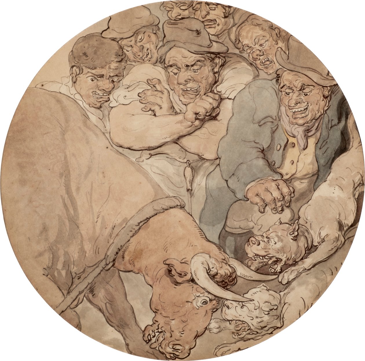 Stierengevecht 1810s door Thomas Rowlandson