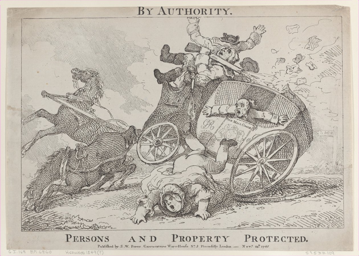 Bij autoriteit. Personen en eigendommen beschermd, 24 november 1785 door Thomas Rowlandson